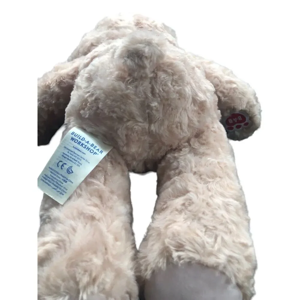 Build A Bear‎ Cream Curly Fur Teddy Plush Stuffed Bear 19 Inches